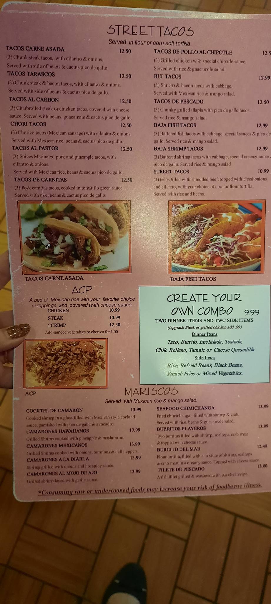 Menu at El Meson San Pedro Mexican Restaurant, Sparta