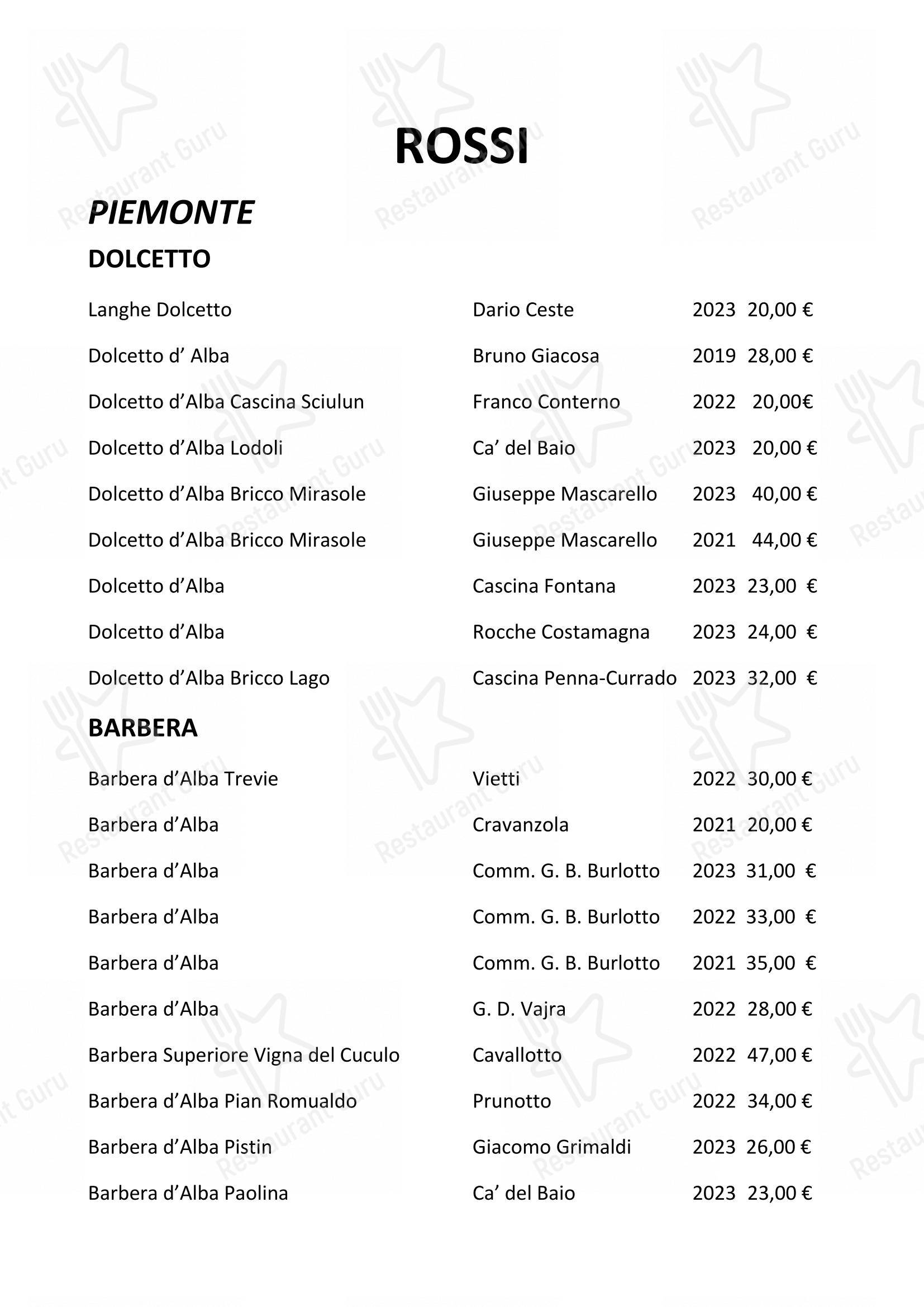 Enoteca Frisson in Vernante - Menu bar
