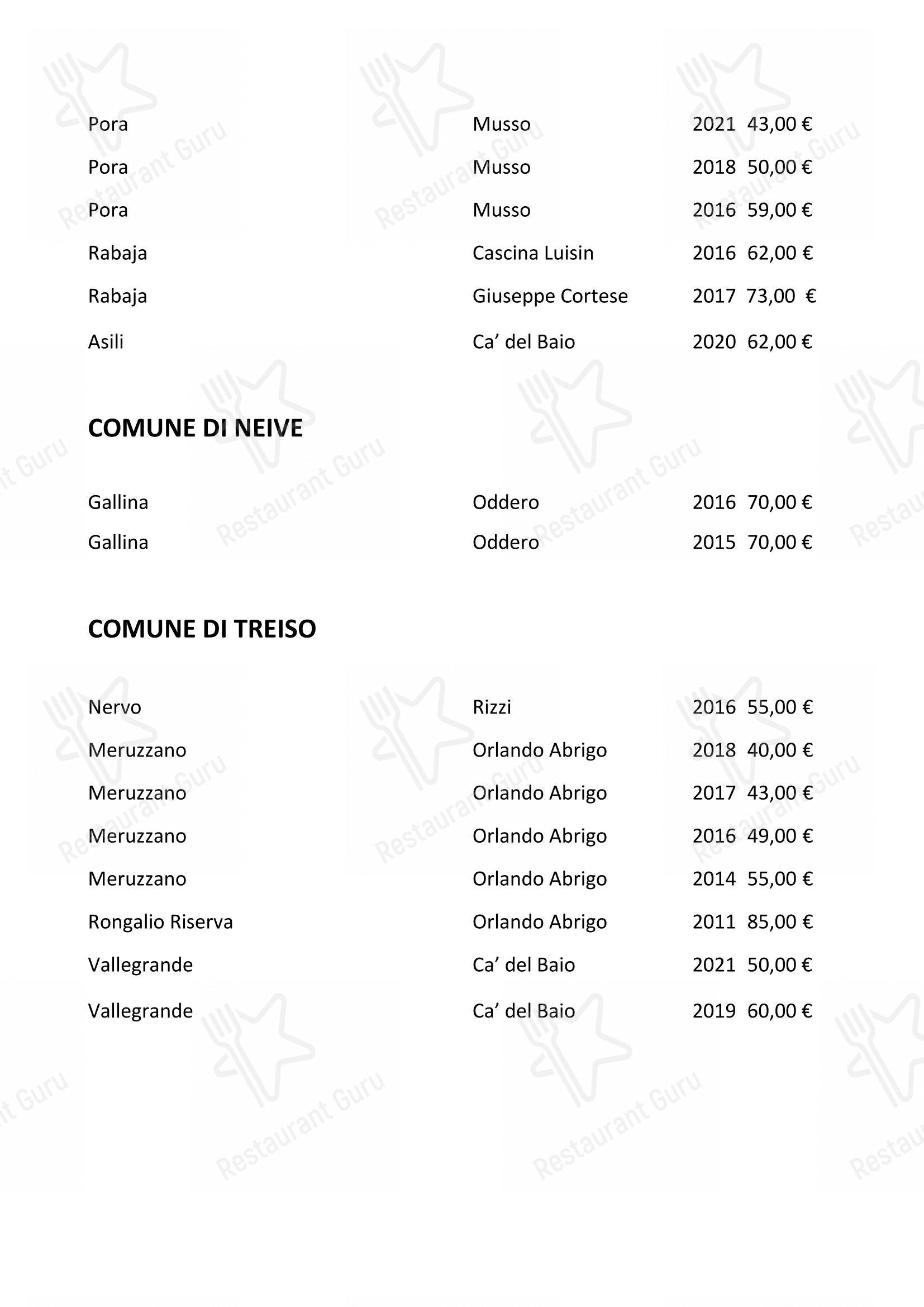 Menu bar per Enoteca Frisson in Vernante