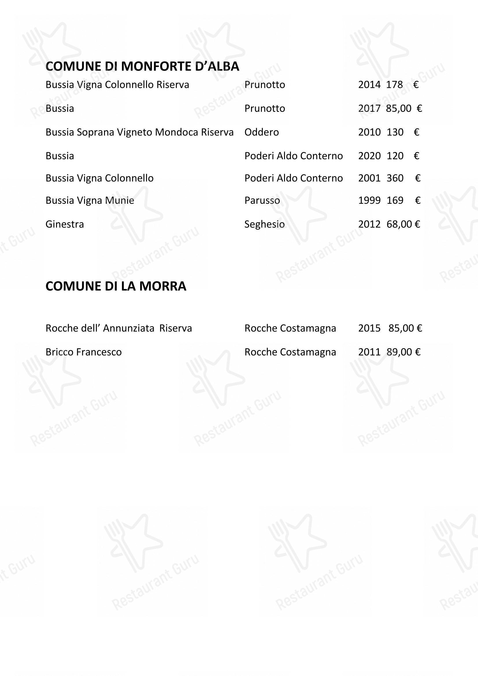 Menu bar per Enoteca Frisson pub & bar