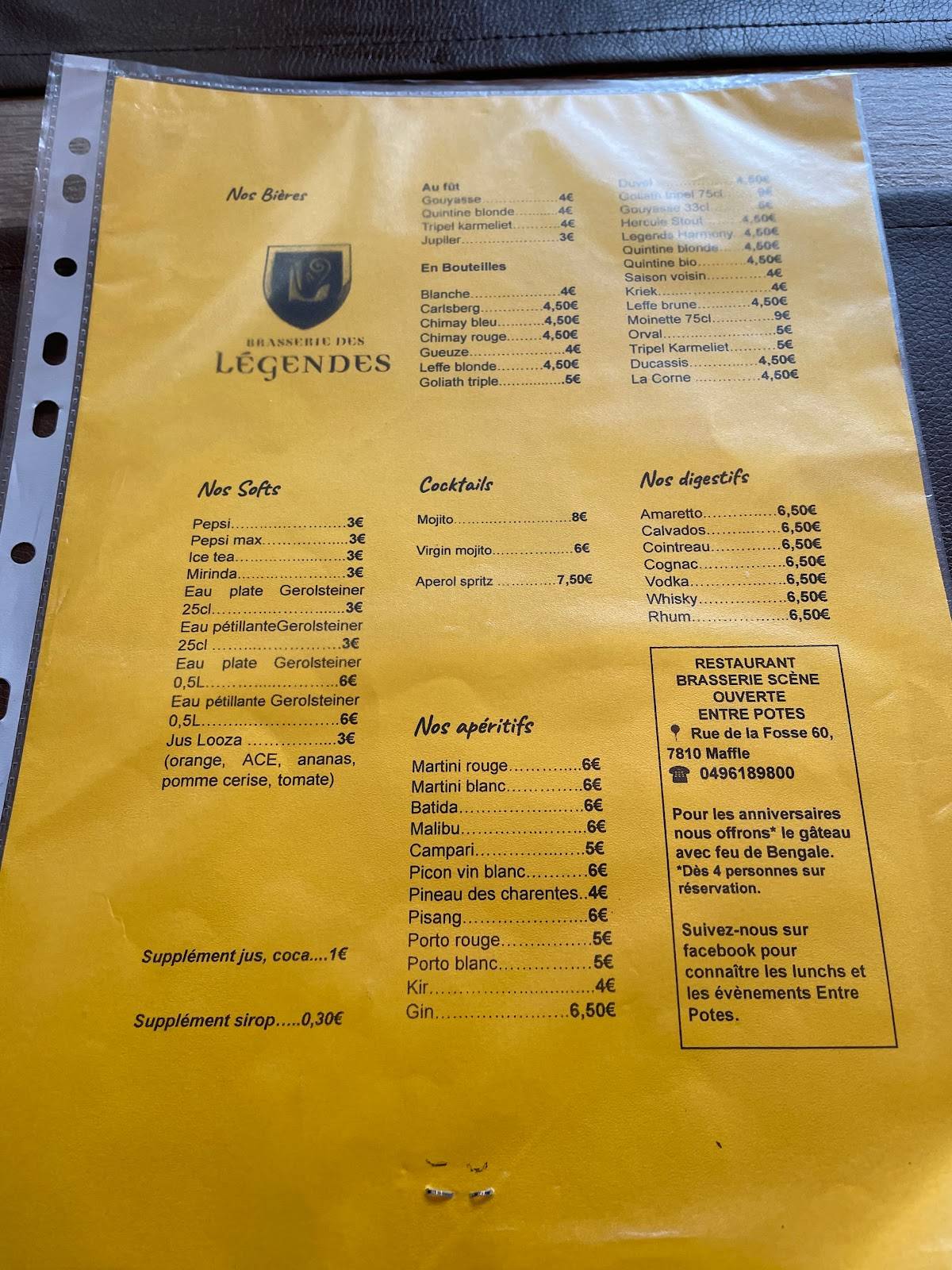 Menu de Entre Potes