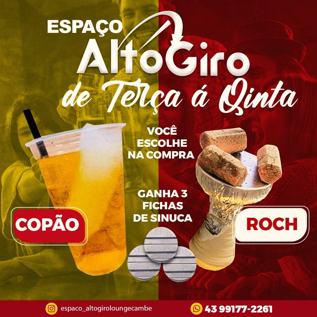 Espaço Alto Giro Lounge Sinuca cardápio