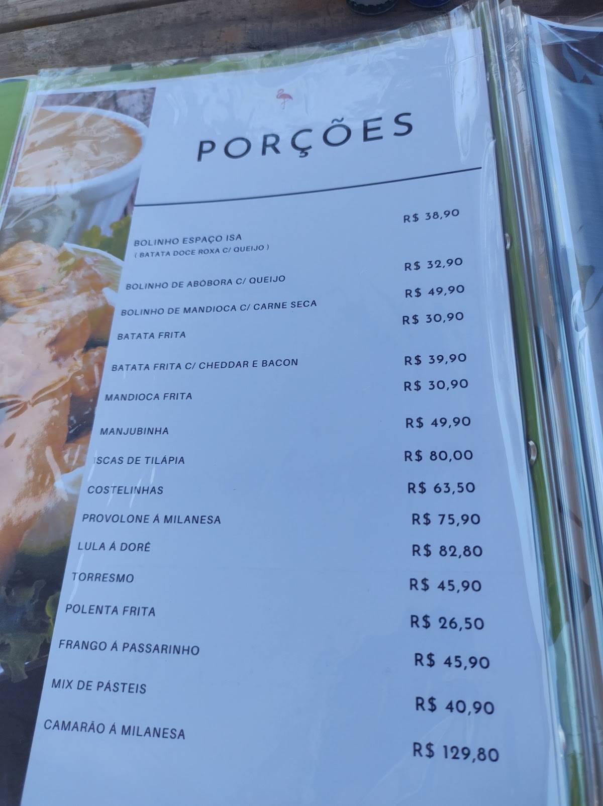 Espaço Isa Esplendor e Sabor cardápio