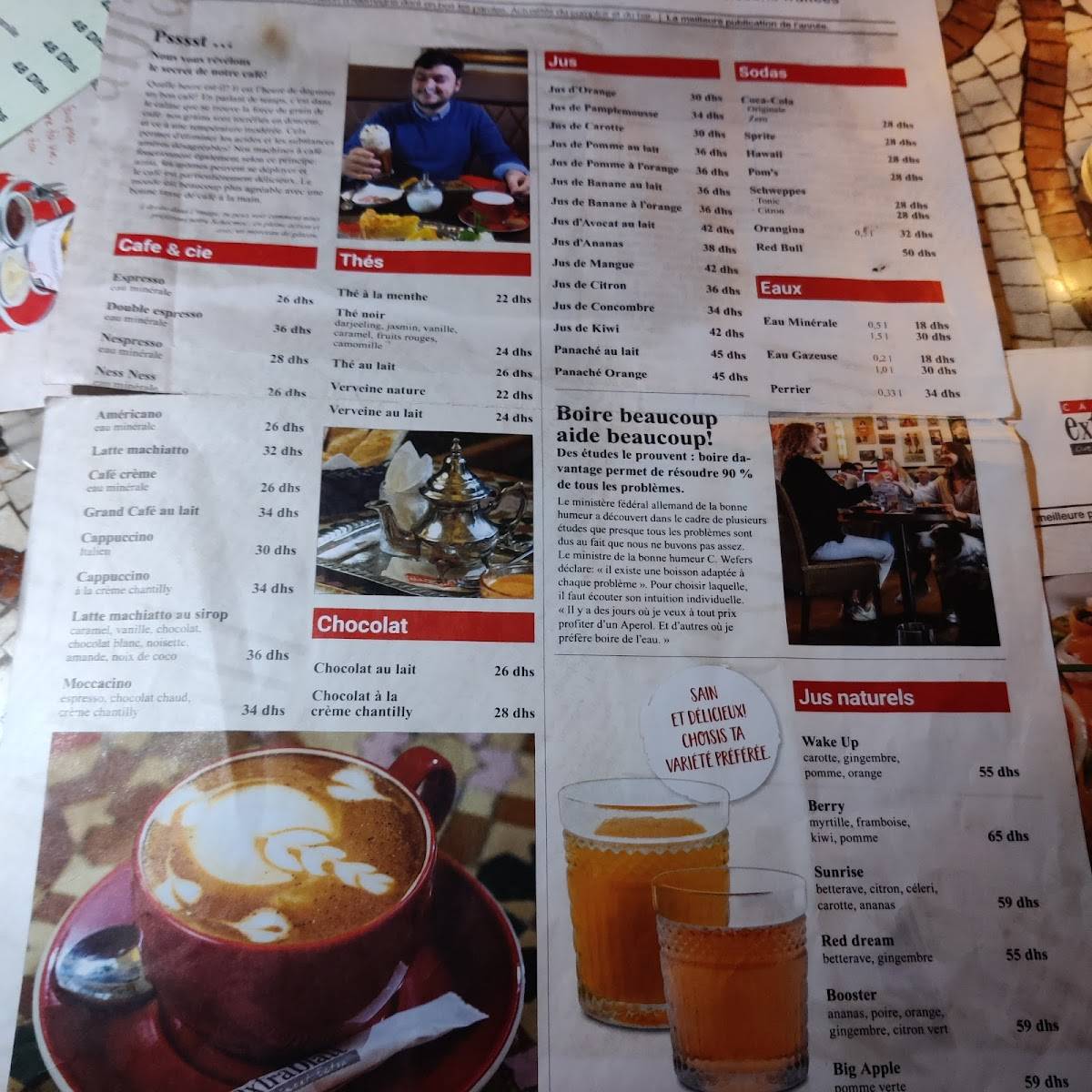 Menu de Extrablatt Marrakech