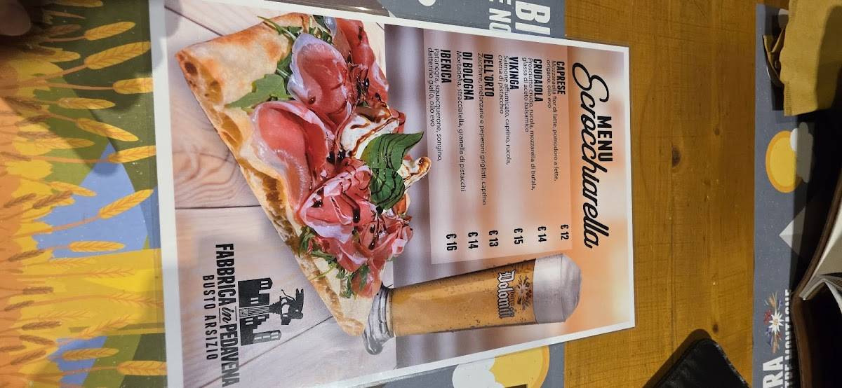 Menu di Ristorante Fabbrica di Pedavena Busto Arsizio 