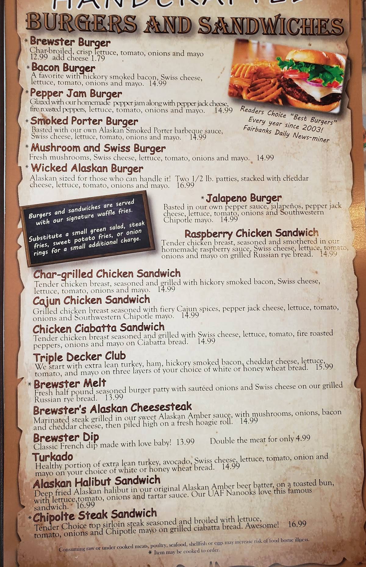 Fatburger & Buffalo's Express Fairbanks Menu Menu at Brewsters Restaurant, Fairbanks, Airport Way