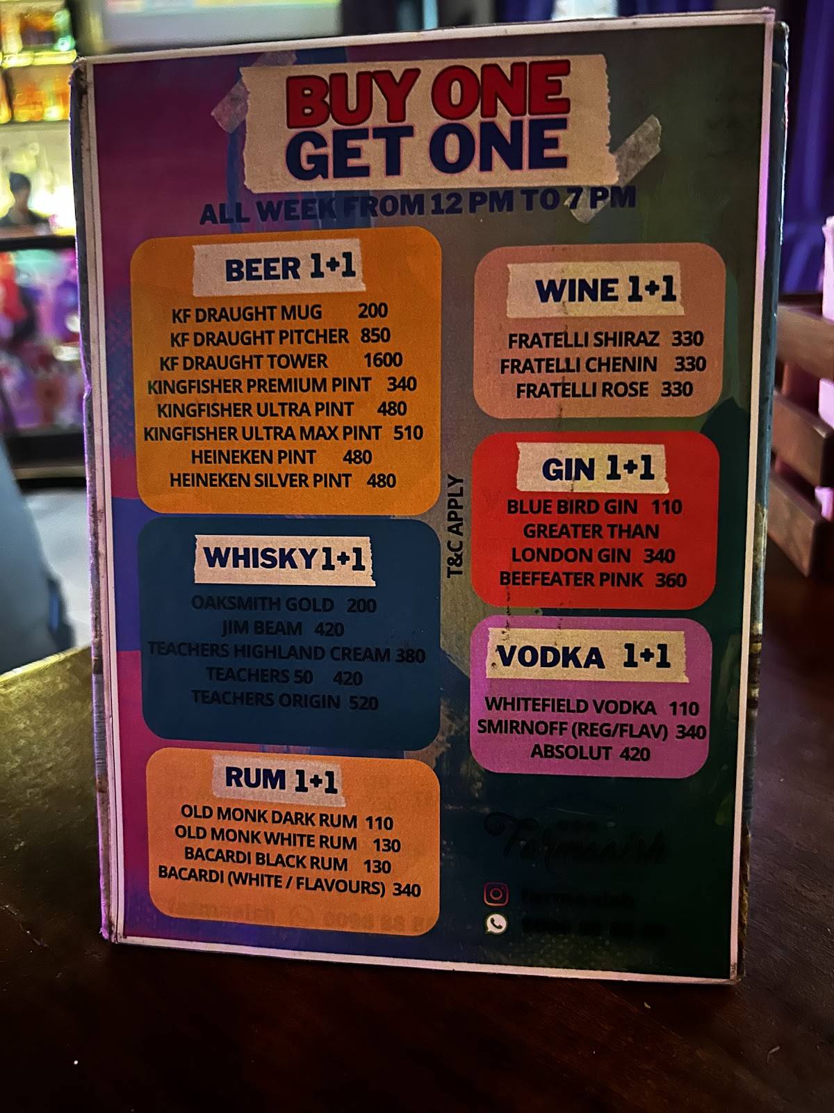 Farmaaish menu