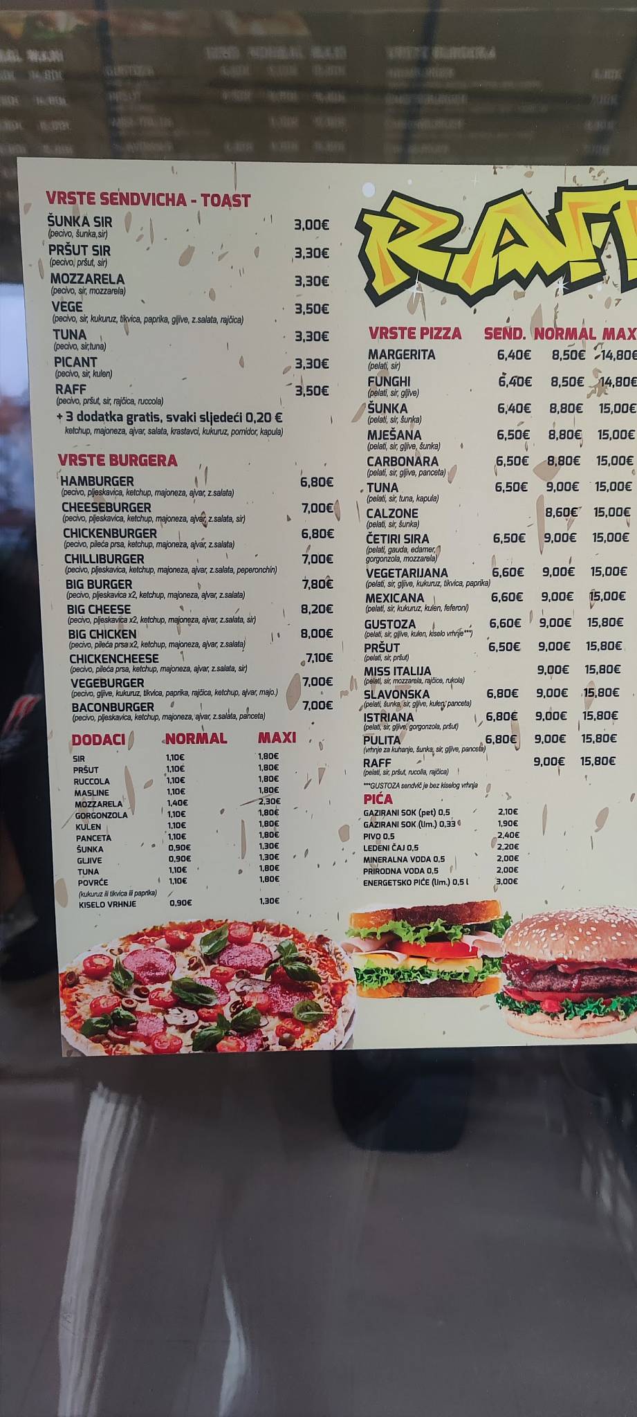 Menu de Fast Food Raff