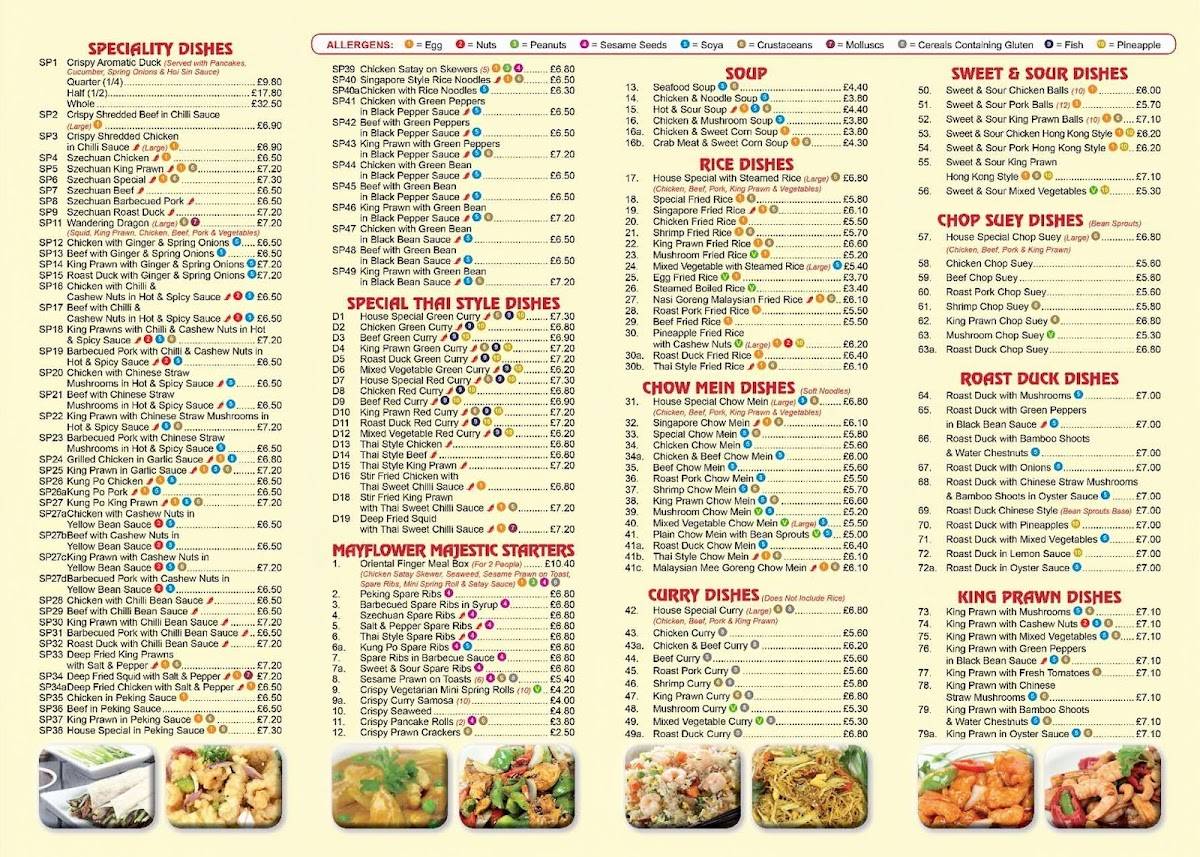 Menu at Mayflower Chinese Takeaway fast food, Cambridge