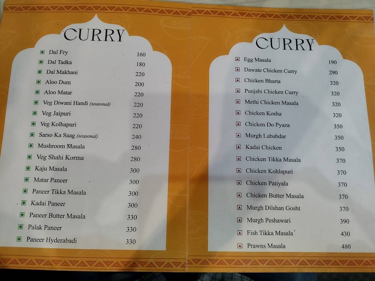 Fat Belly menu