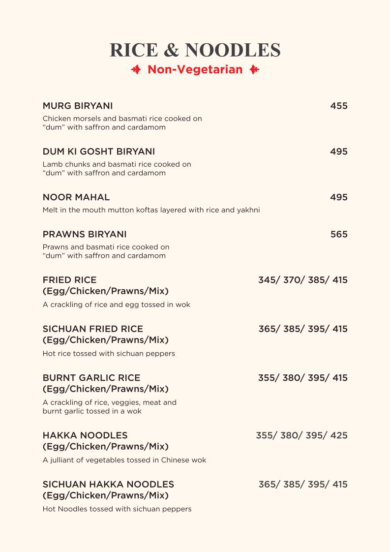 Feast India Co. Awadhi & Asian Restaurant menu