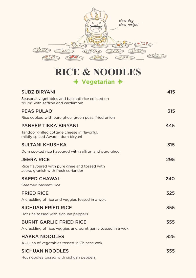 Feast India Co. Awadhi & Asian Restaurant menu