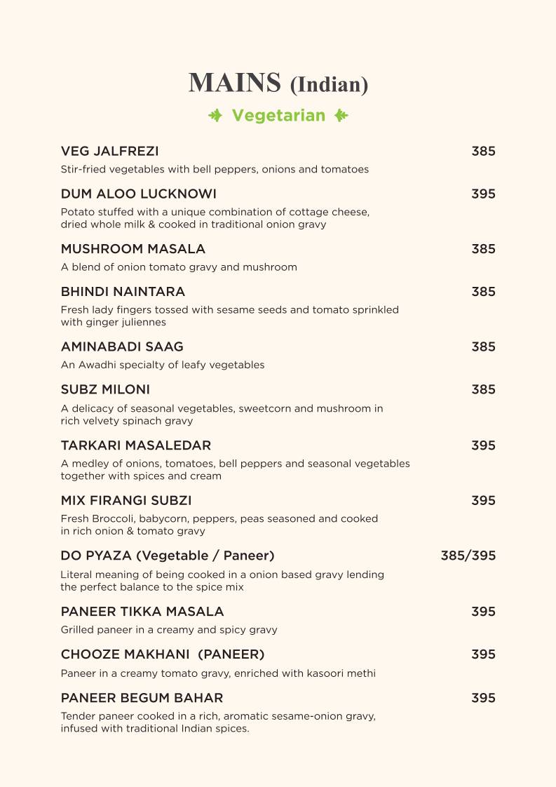Feast India Co. Awadhi & Asian Restaurant menu