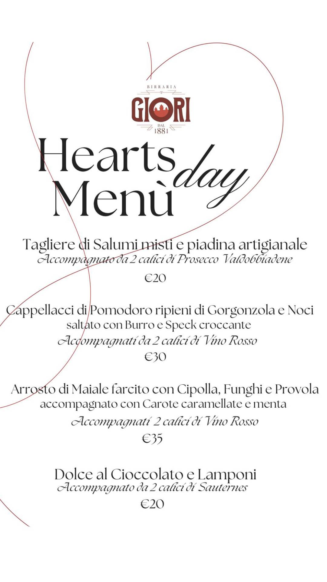 Menu di Birraria Giori Dal 1881 