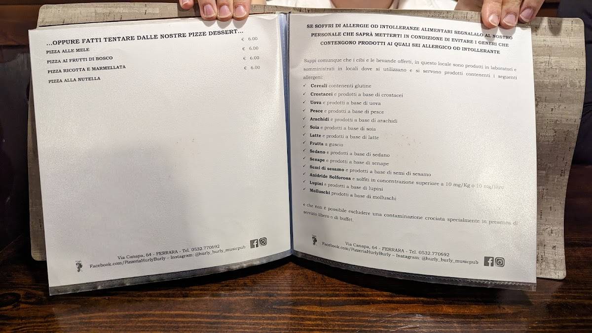Menu di Hurly Burly 