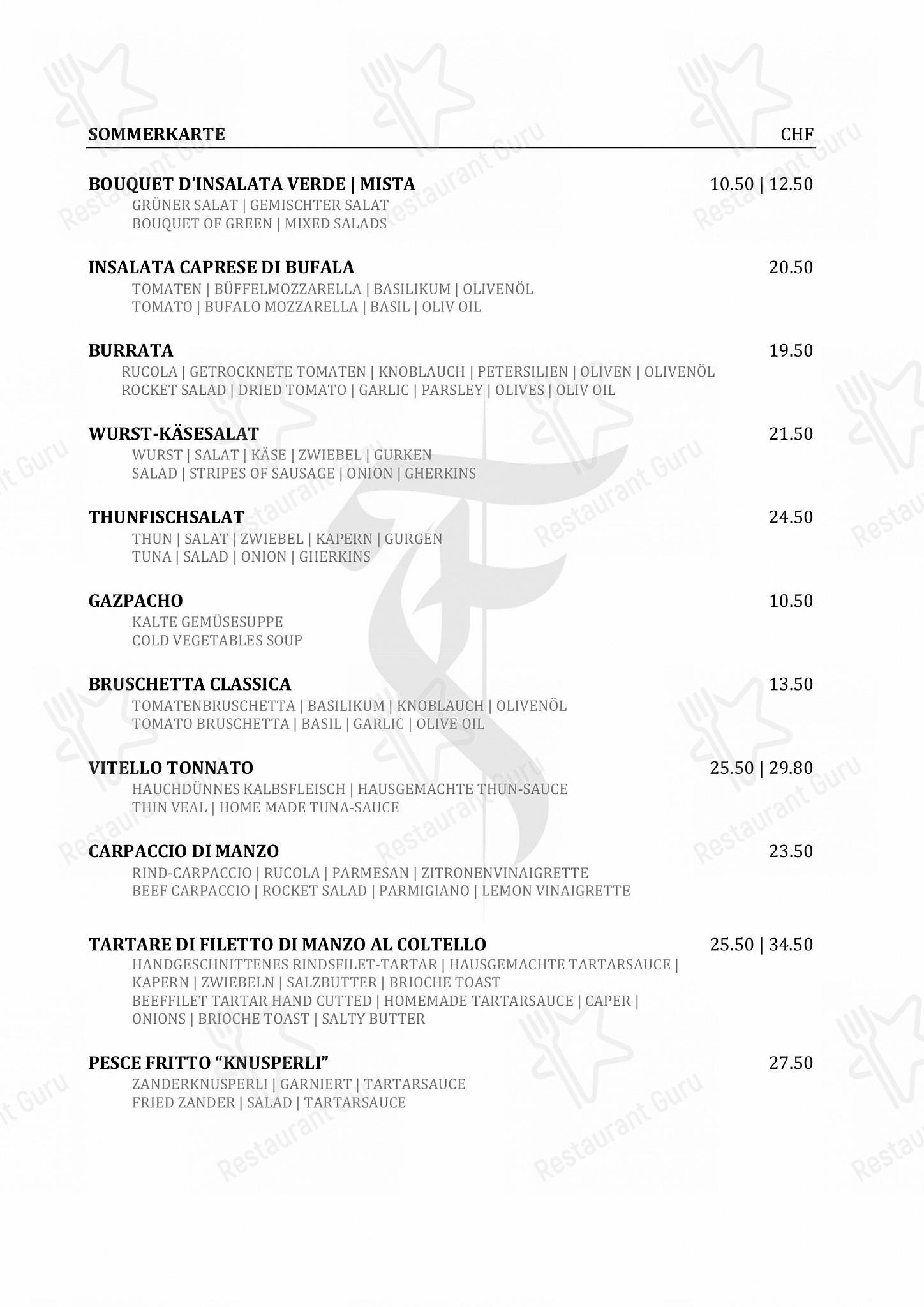 Notre menu per Restaurant Fiorentina Basel pizzeria