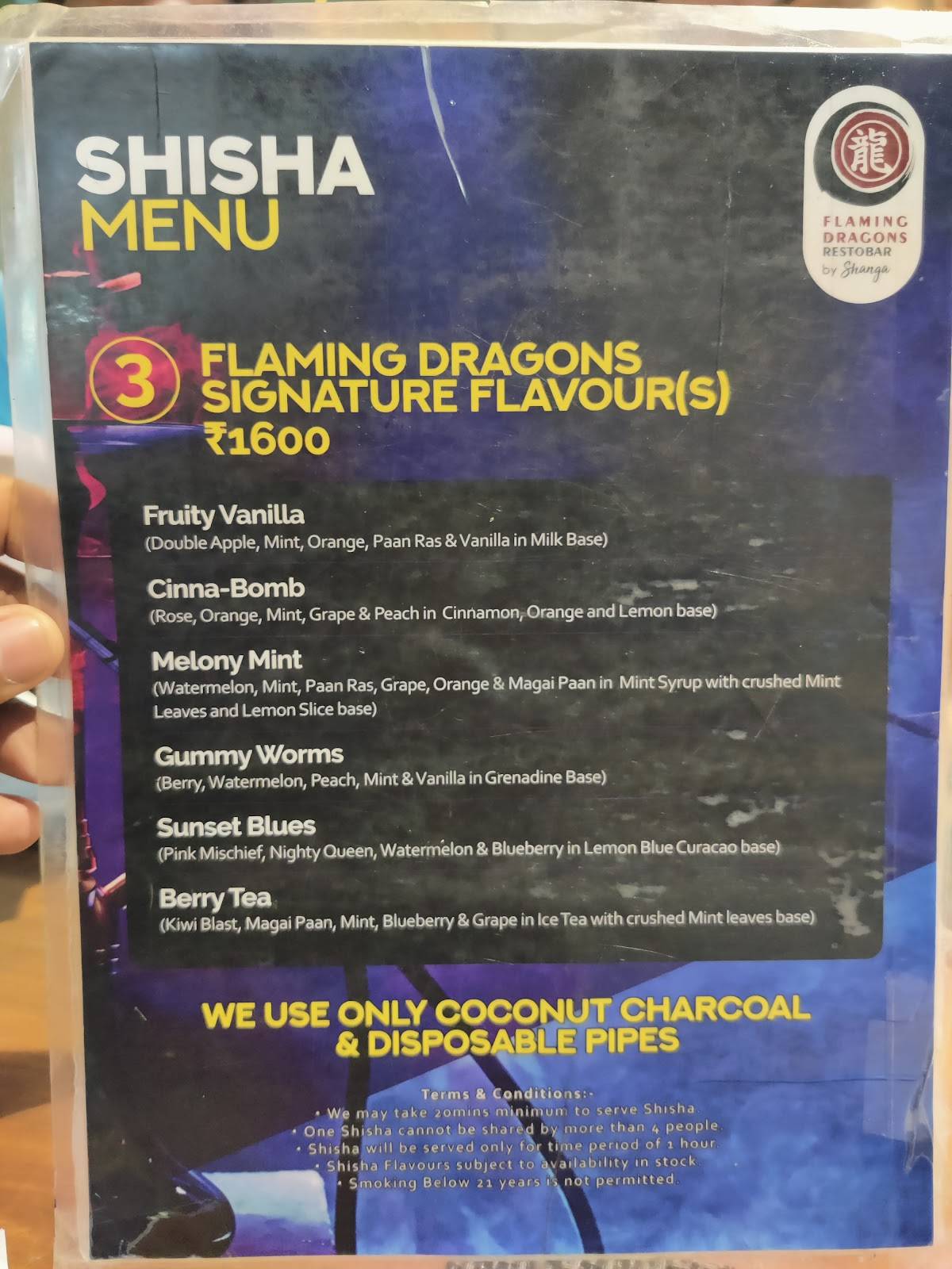 Flaming Dragons Lounge & Nightlife menu