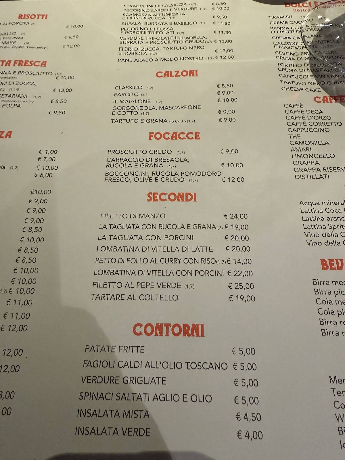 Menu di Ristorante Pizzeria Fiorella 