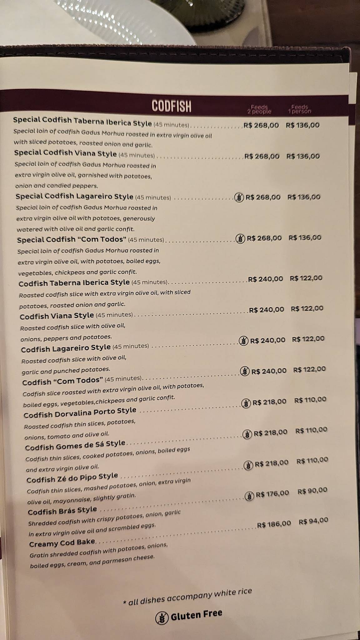 Taberna Ibérica cardápio