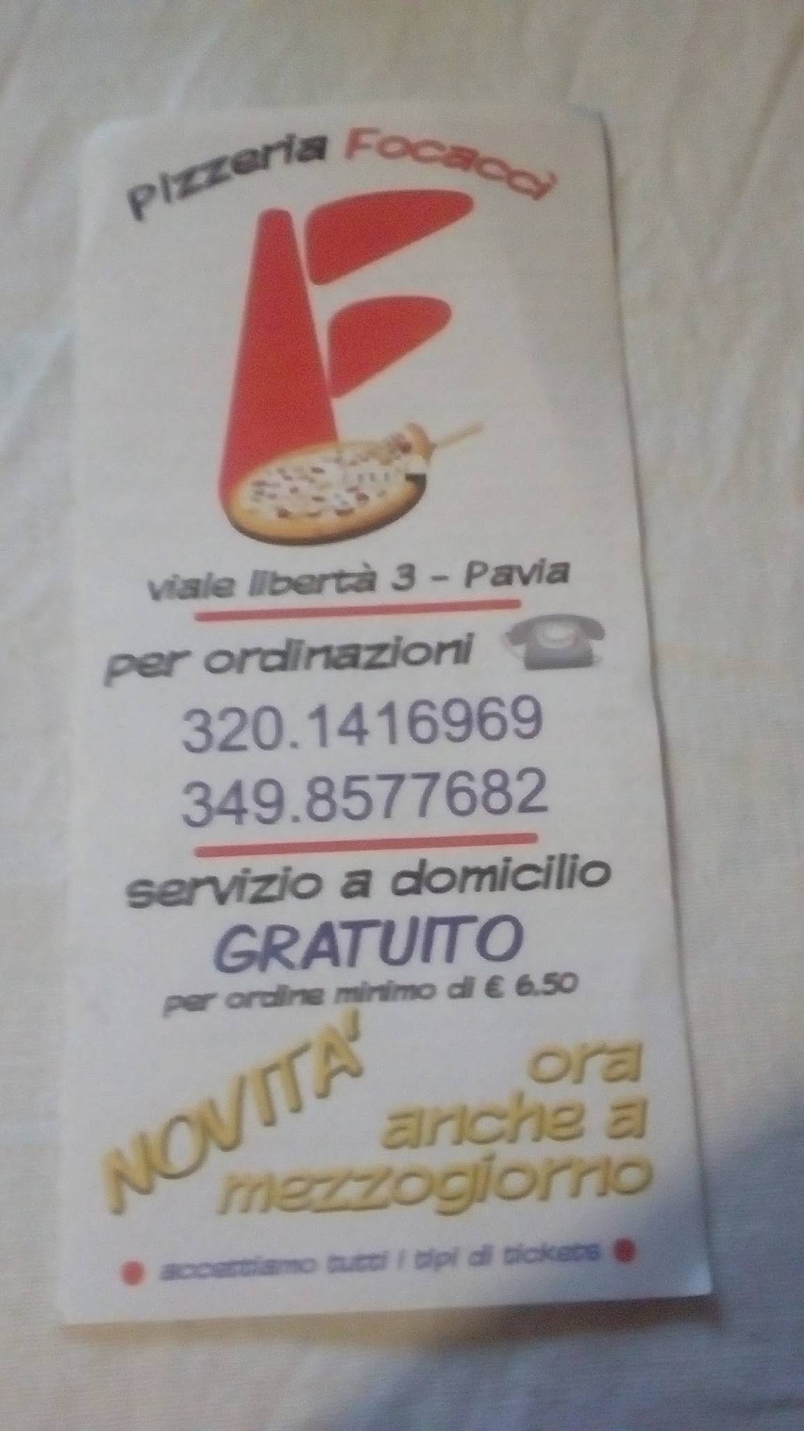 Menu di Focaccì 