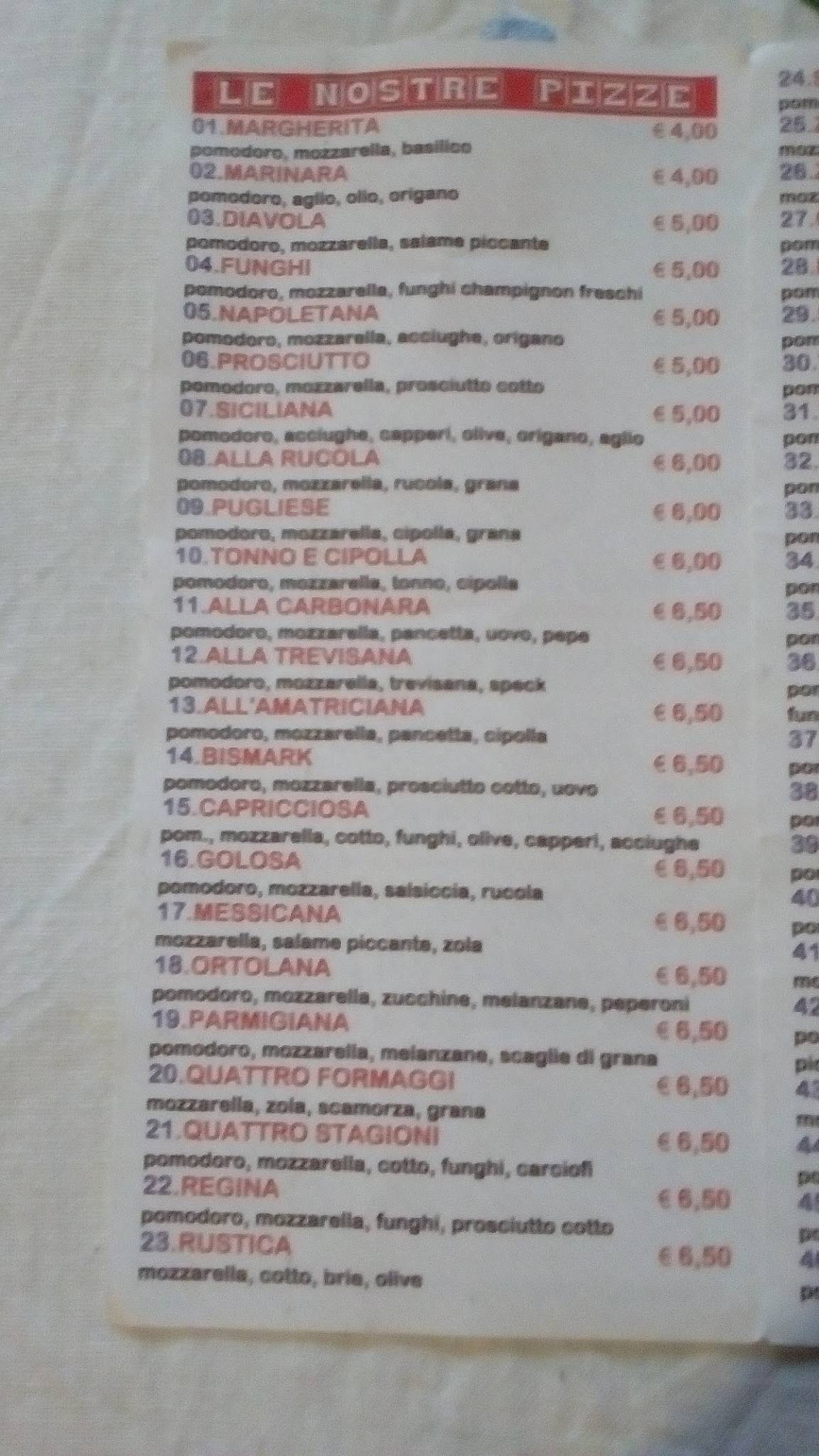 Menu di Focaccì 