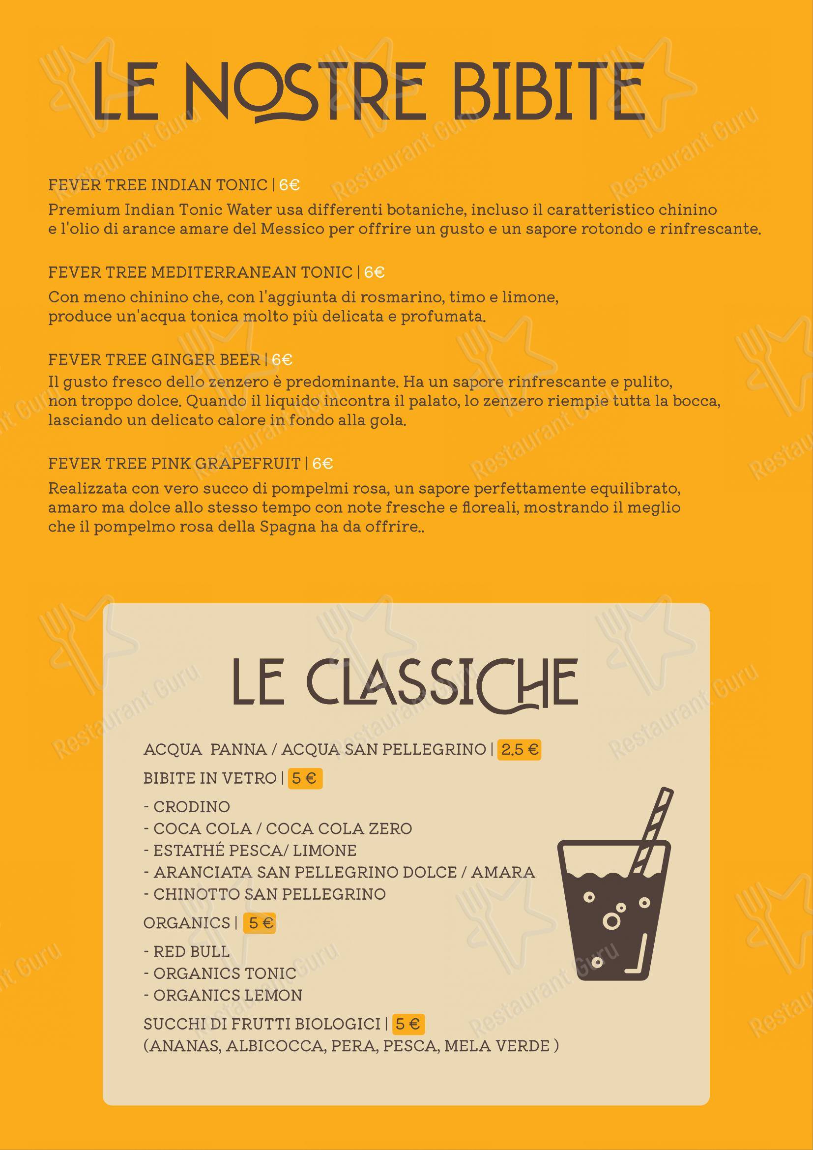 Menu di Forest Monza - Menu