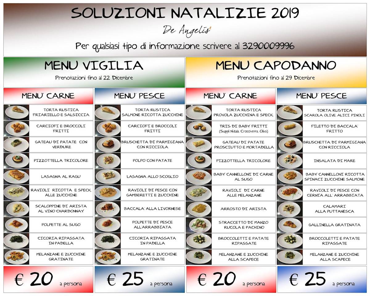 Menu di Forno De Angelis Roma 