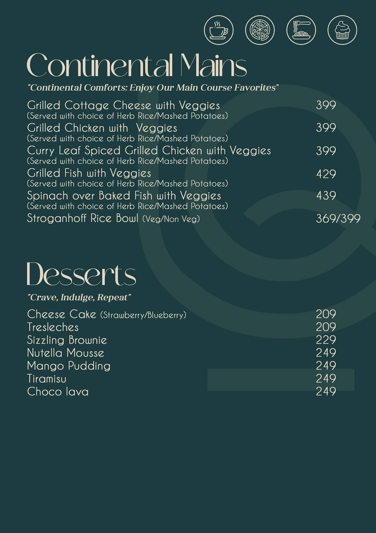 Forque Kitchen & Cafe menu