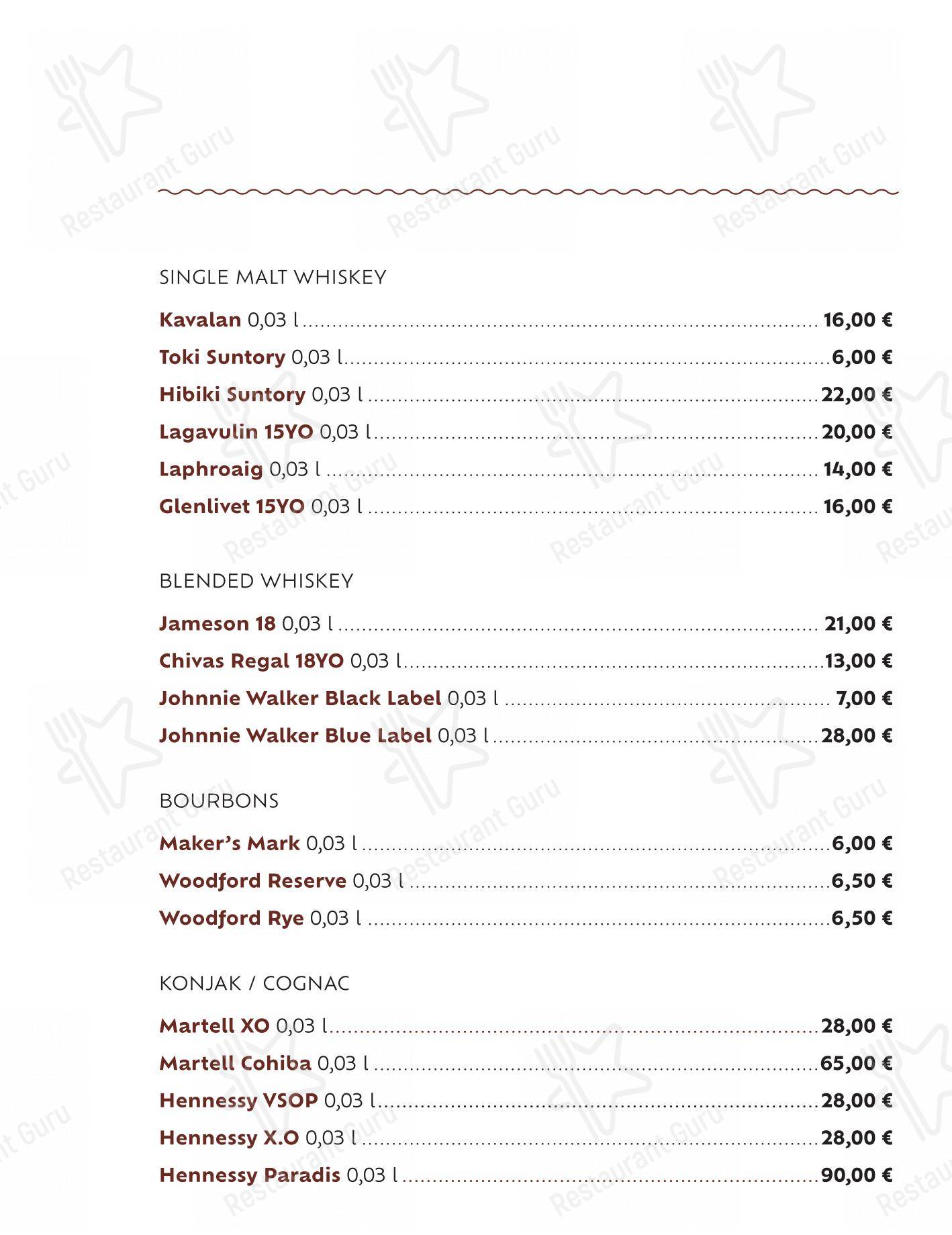 Menu di Foša - Menu