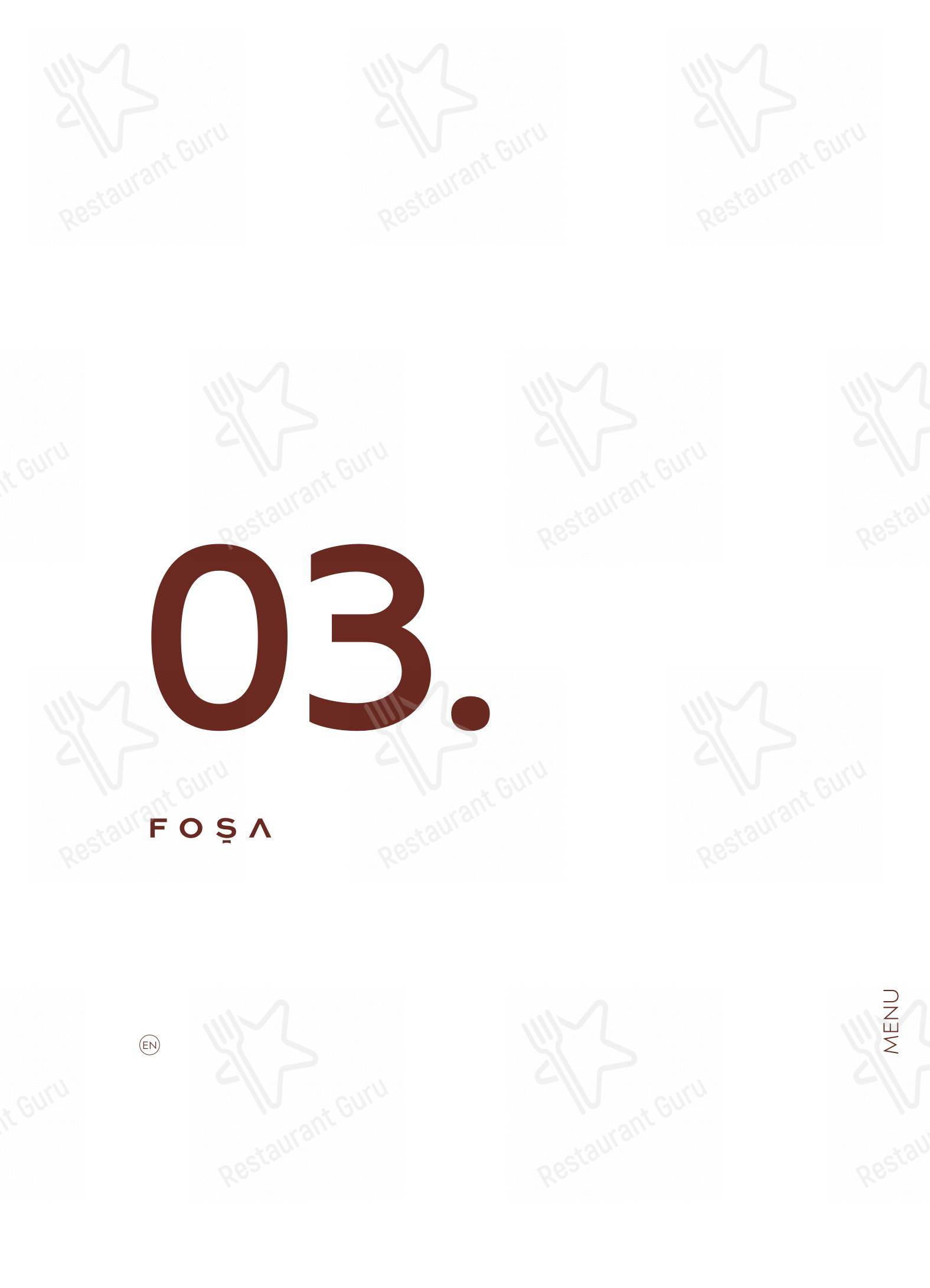 Menu bar per Foša ristorante