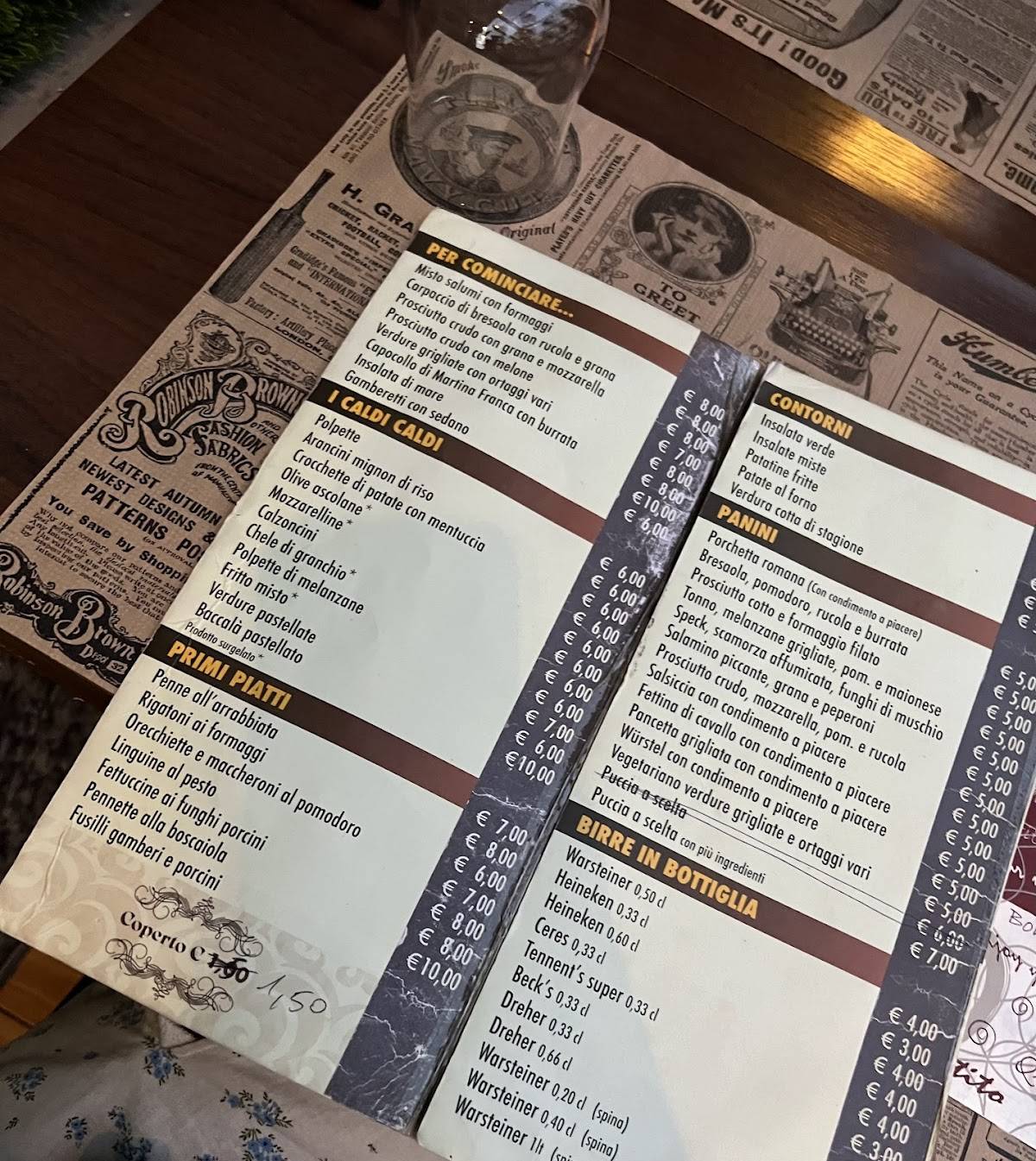 Menu di Fra’ Diavolo 