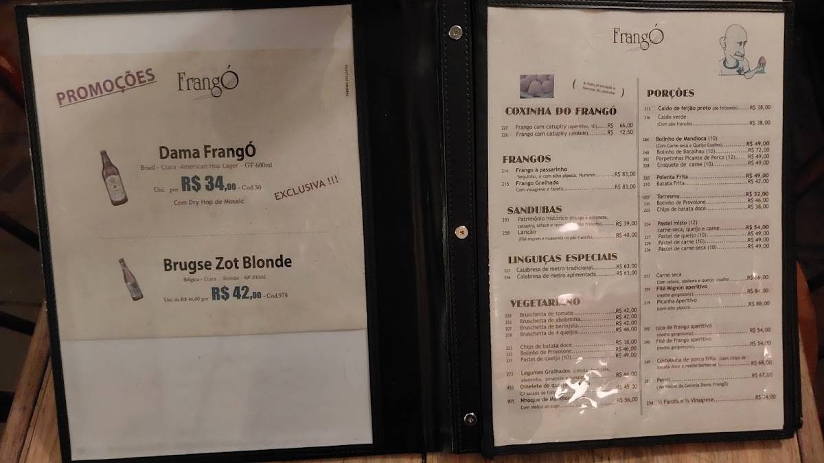 FrangÓ cardápio
