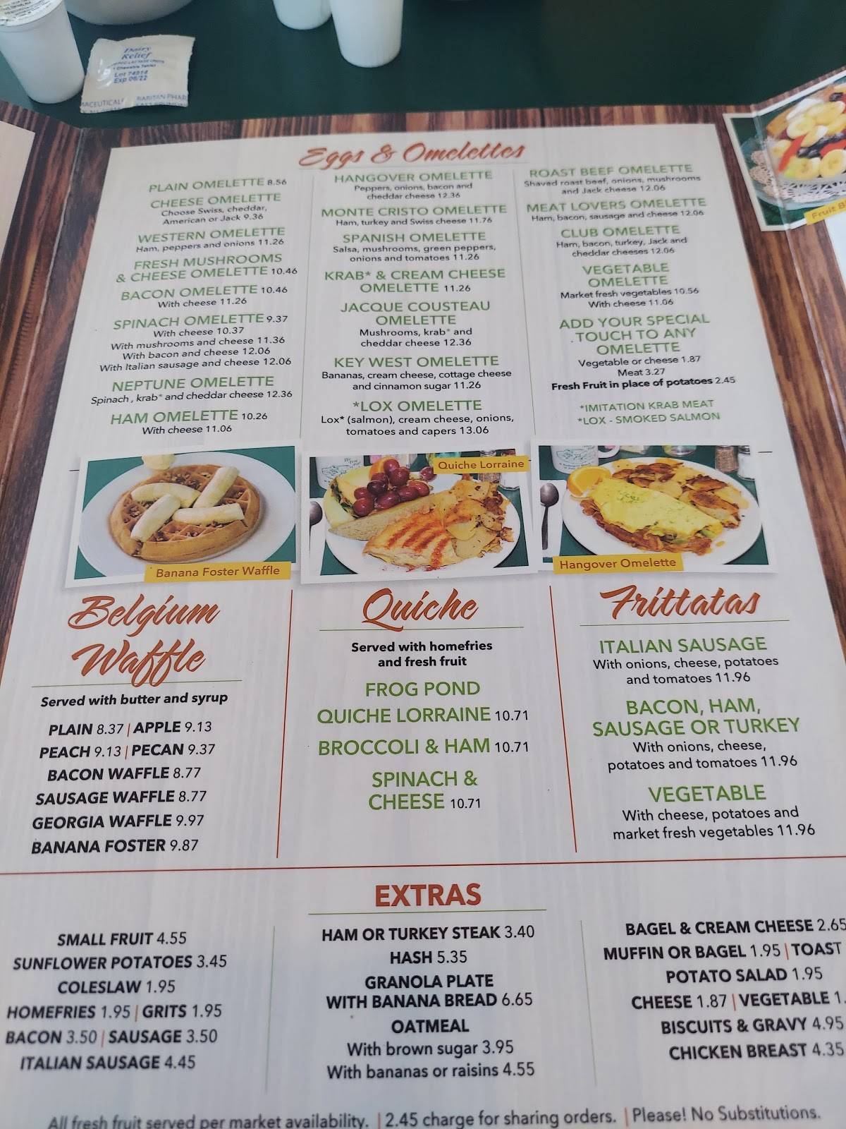 Menu at Frog Pond restaurant, Saint Pete Beach
