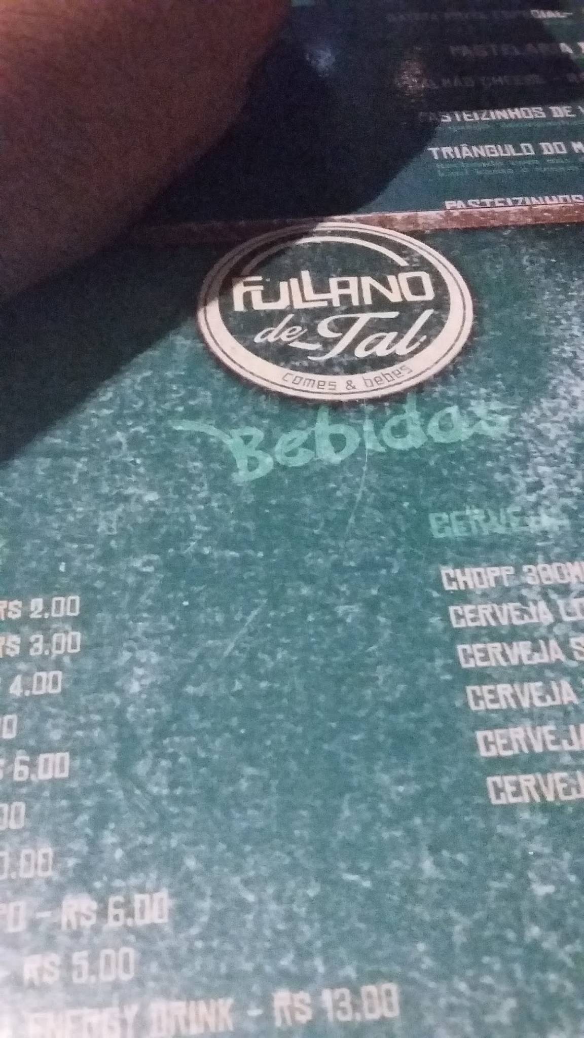 Fulano de Tal cardápio