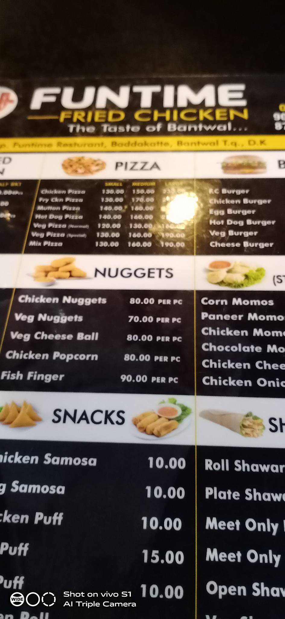 Funtime Family Restaurant menu