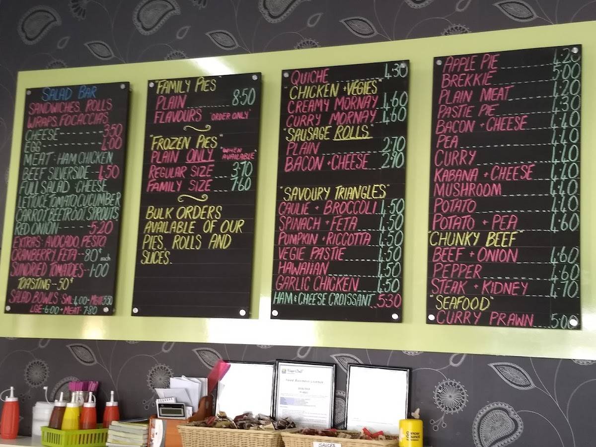 Menu at Gail Sauers Bakery Cafe, Maryborough