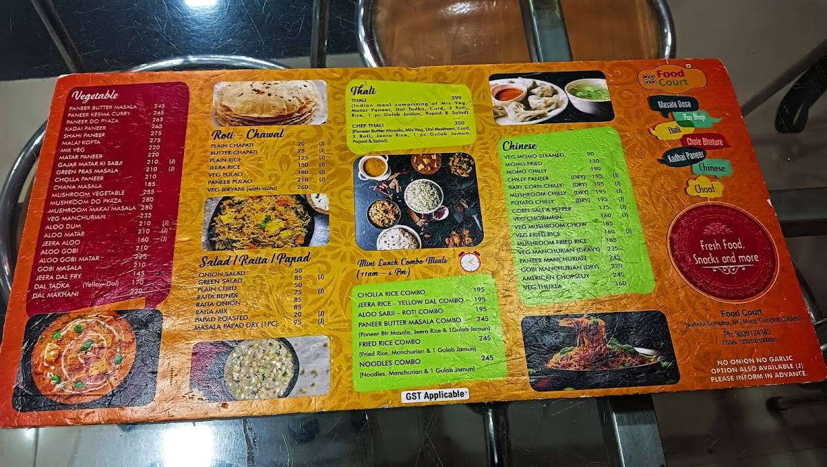 Food Court menu