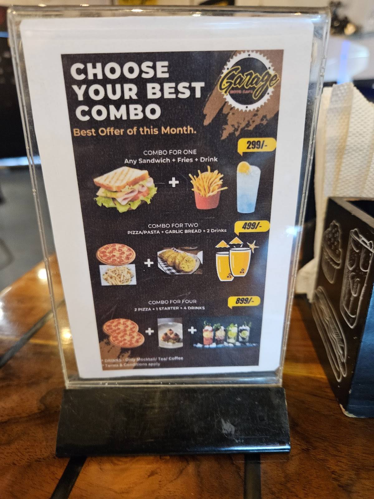 Garage Moto Cafe menu