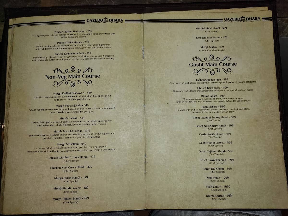 Menu at Gazebo Dhaba & Family Restaurant, Navi Mumbai