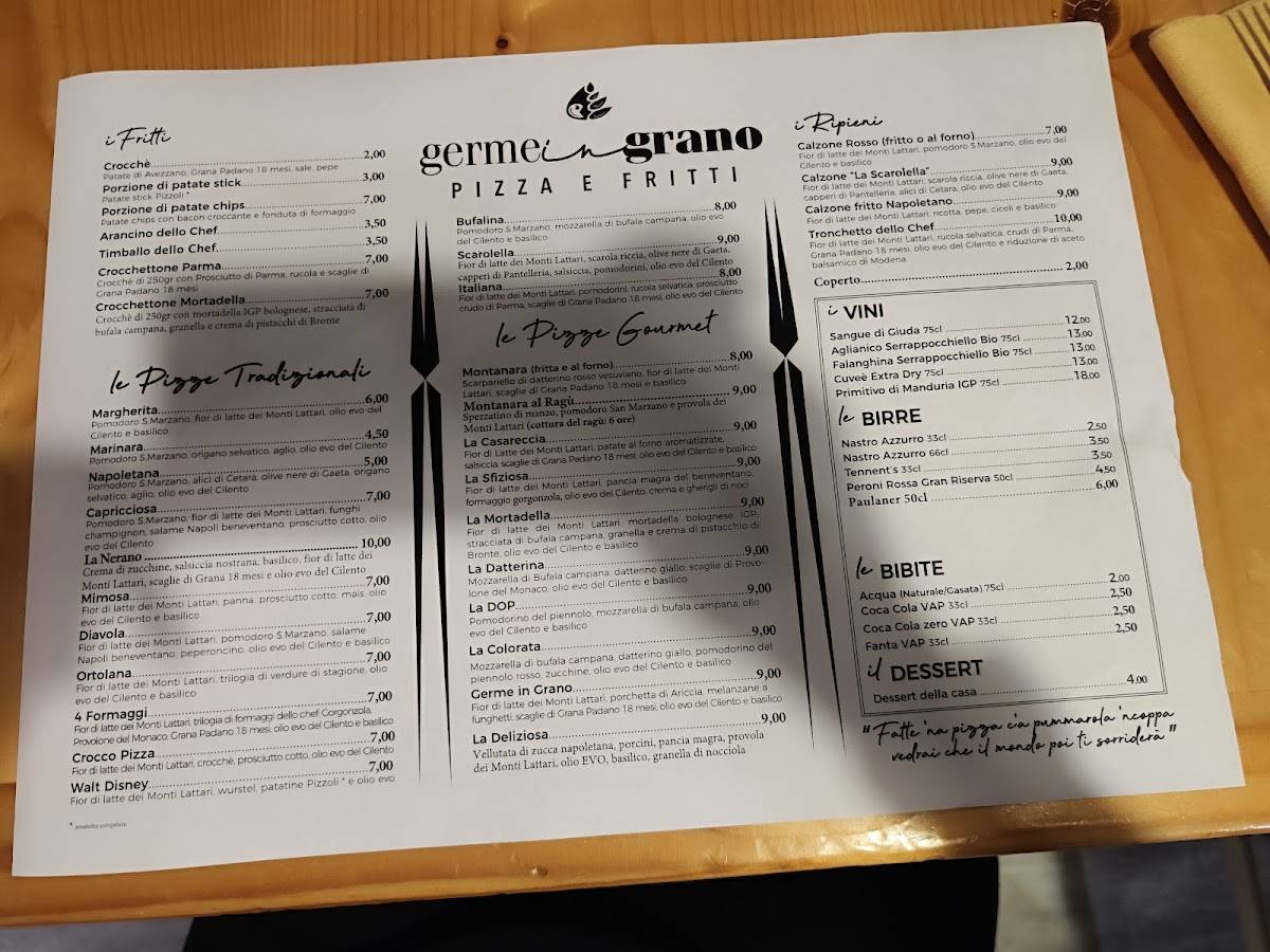 Menu di Germe in grano 