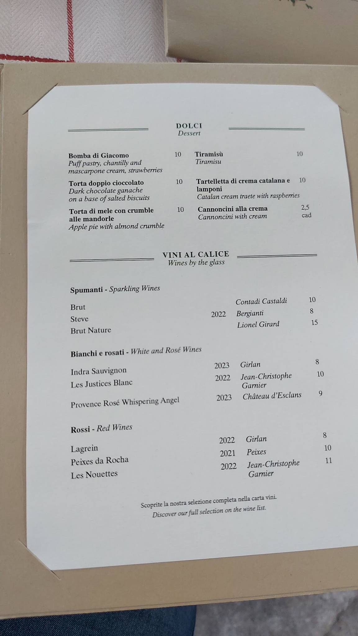 Menu di Giacomo Rosticceria 