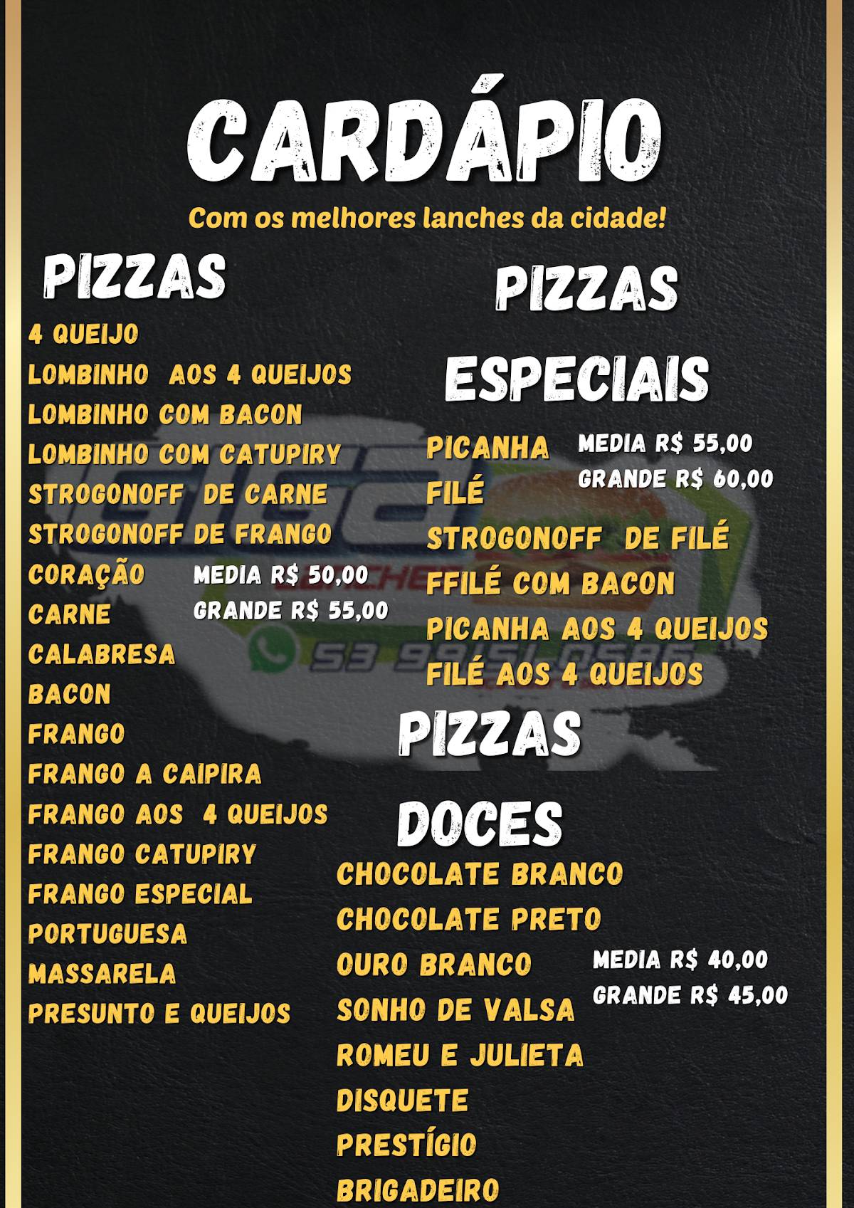 Giga Lanches cardápio