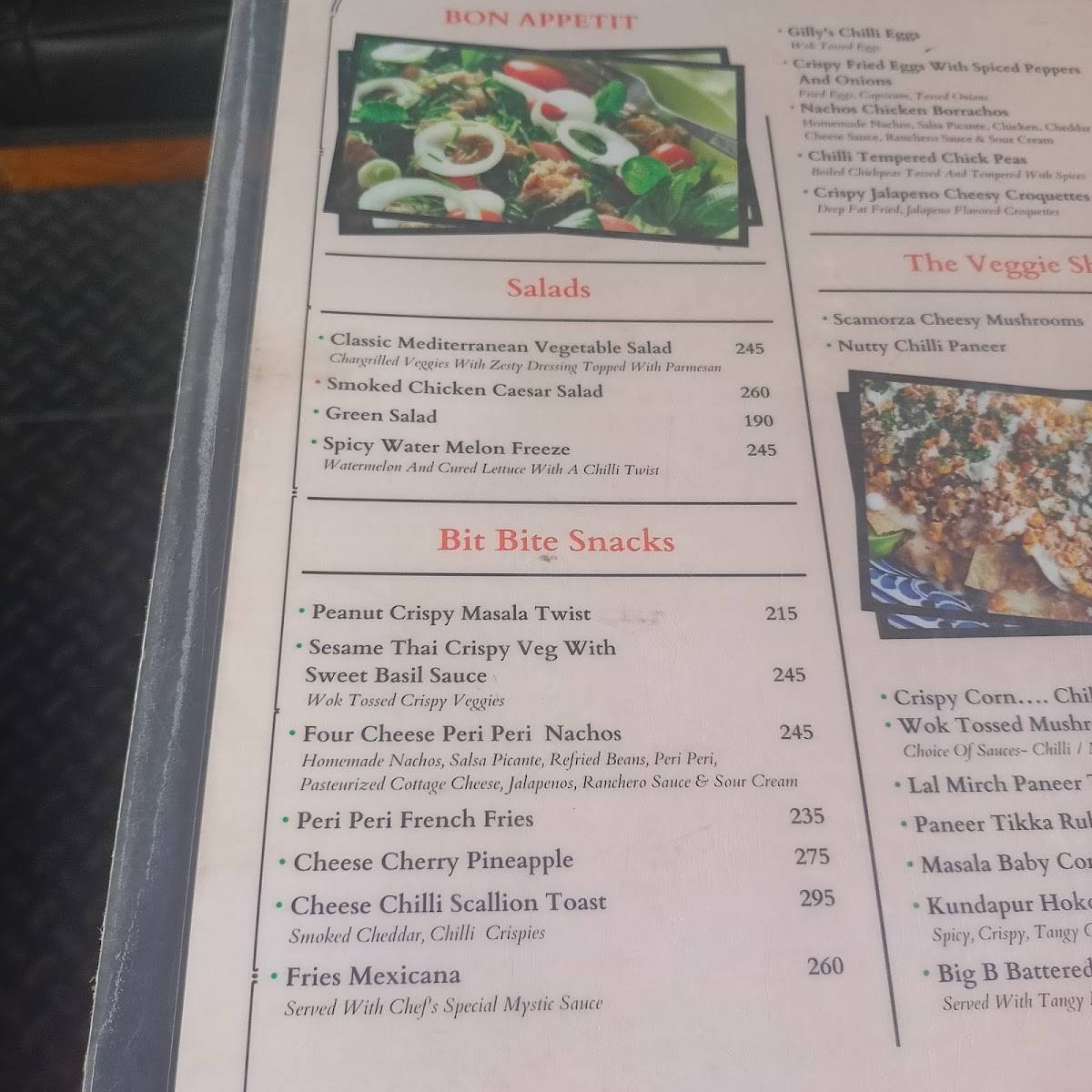 Gillys Restobar menu