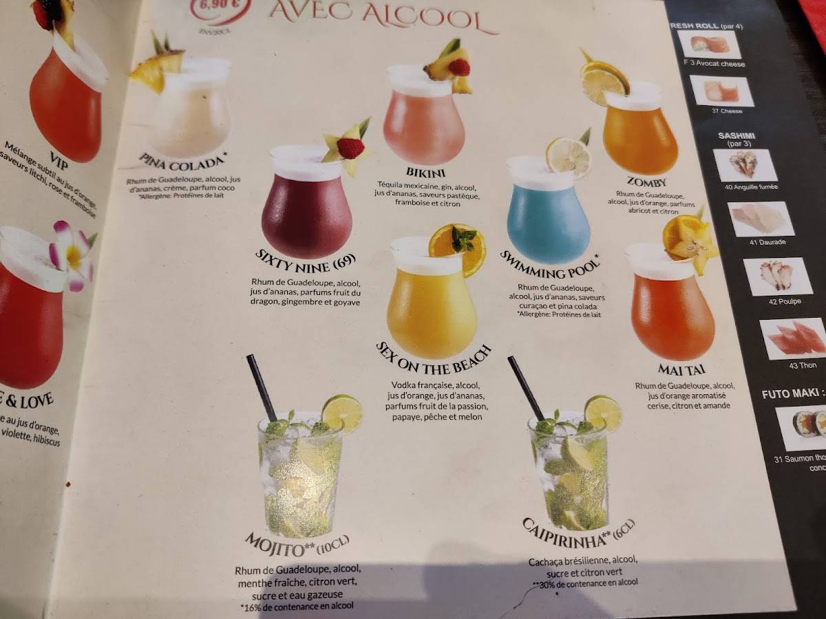 Menu de Ginza