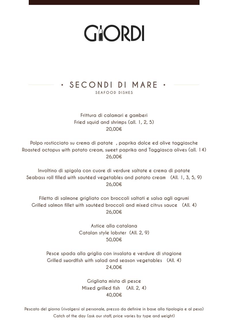 Menu di Giordi Ristorante 