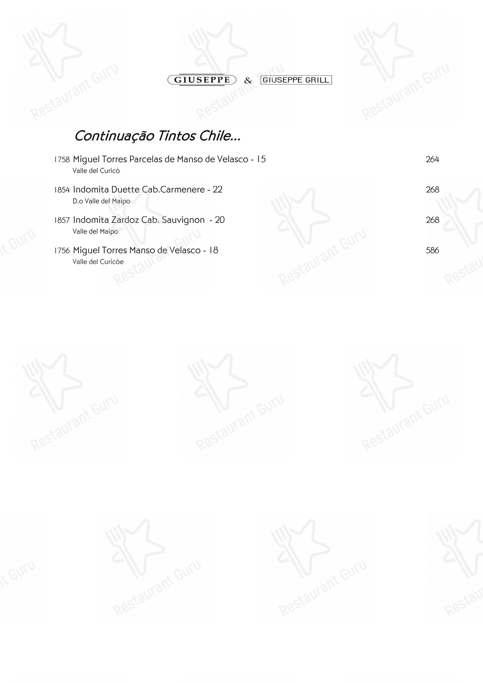 Giuseppe Italiano em Rio de Janeiro - Menu bar