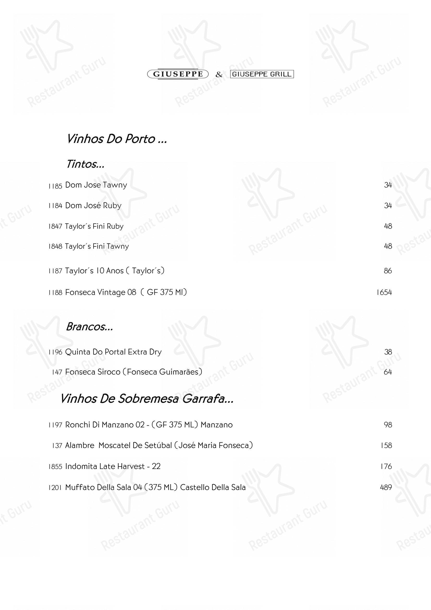 Giuseppe Italiano em Rio de Janeiro - 菜单