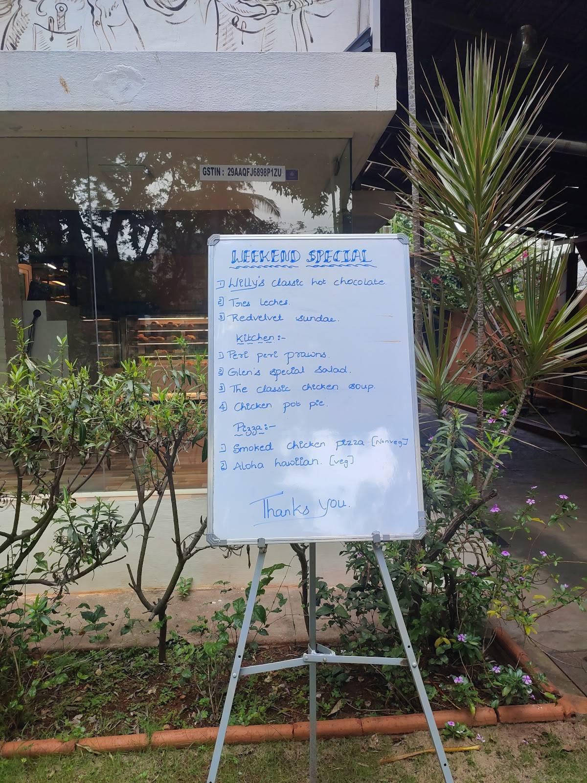 Glen's Bakehouse menu