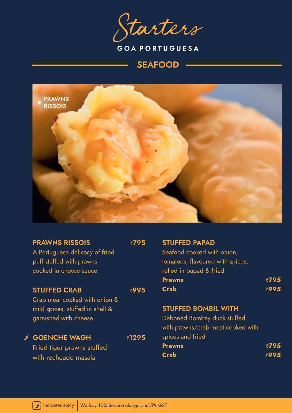 Goa Portuguesa Restobar menu