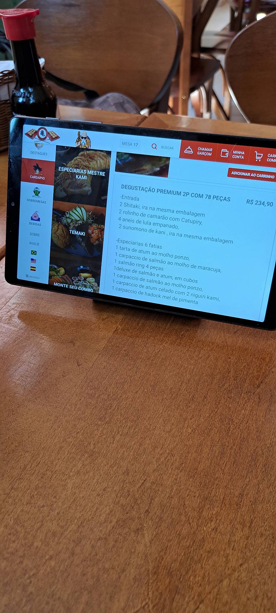 GOHAN SUSHI BAR cardápio